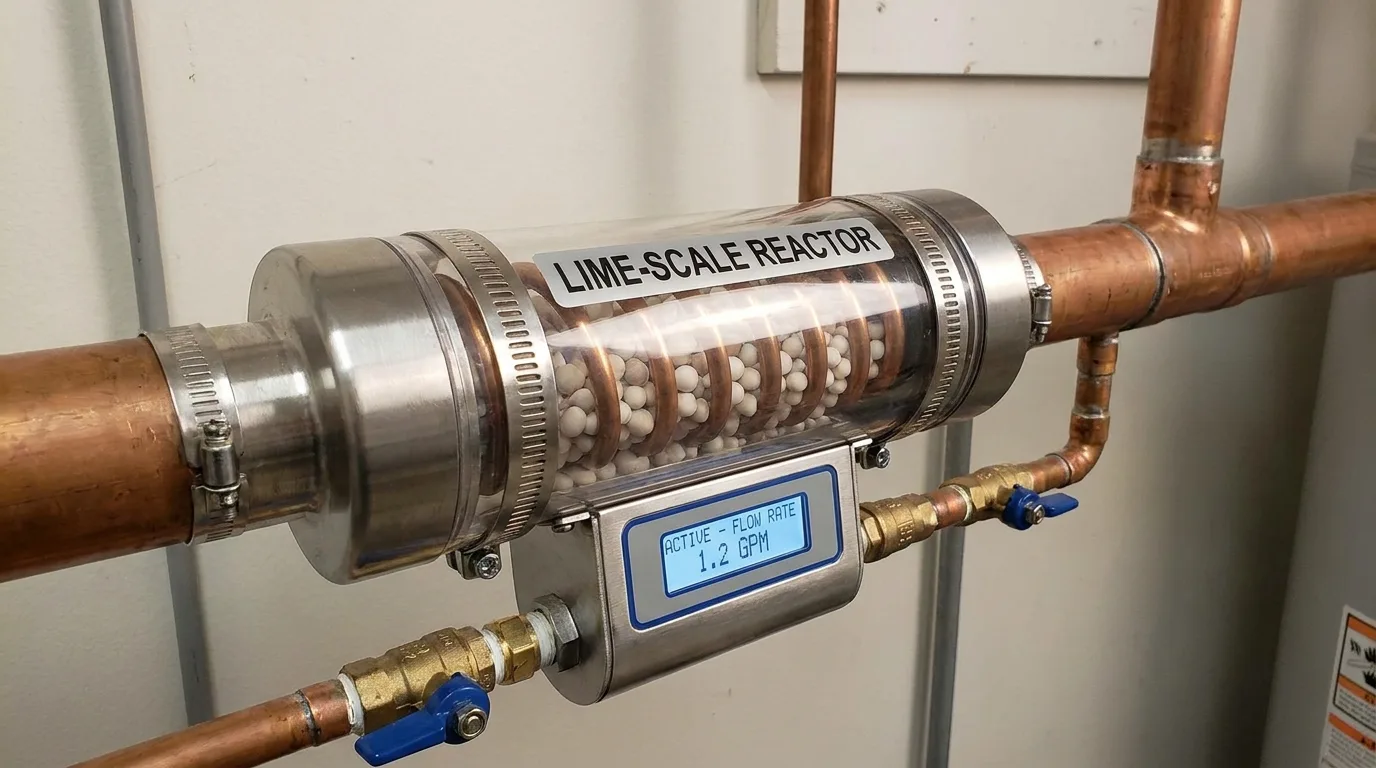 Dispositif anti-calcaire installé sur la canalisation principale d'eau d'une habitation